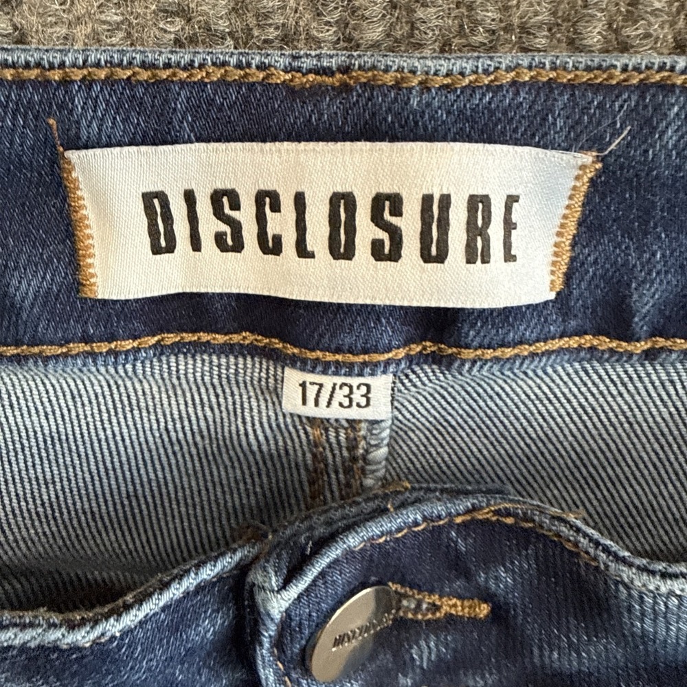 Disclosure Womens Wide Leg Jeans 17/33 Dark Wash Denim Trendy Hi Rise‎ - Picture 4 of 9